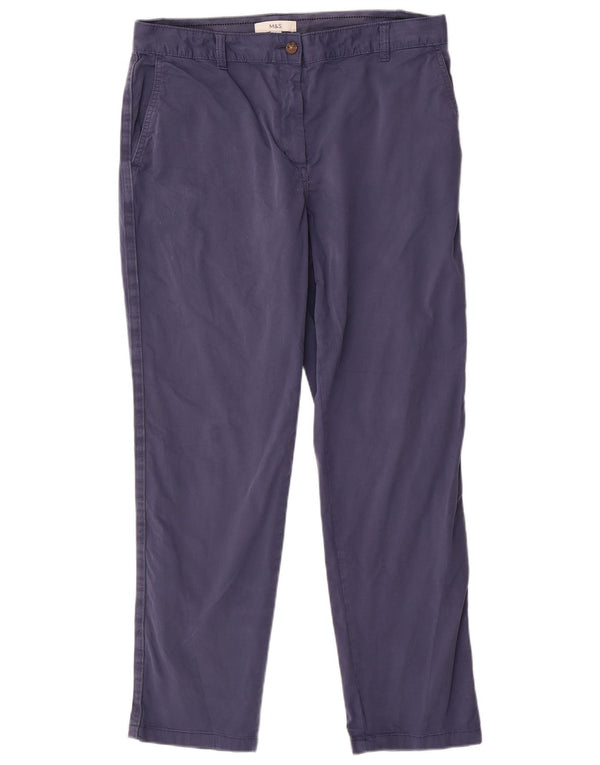 Pantaloni chino da donna Marks & Spencer UK 14 Large W34 L29 Blu navy