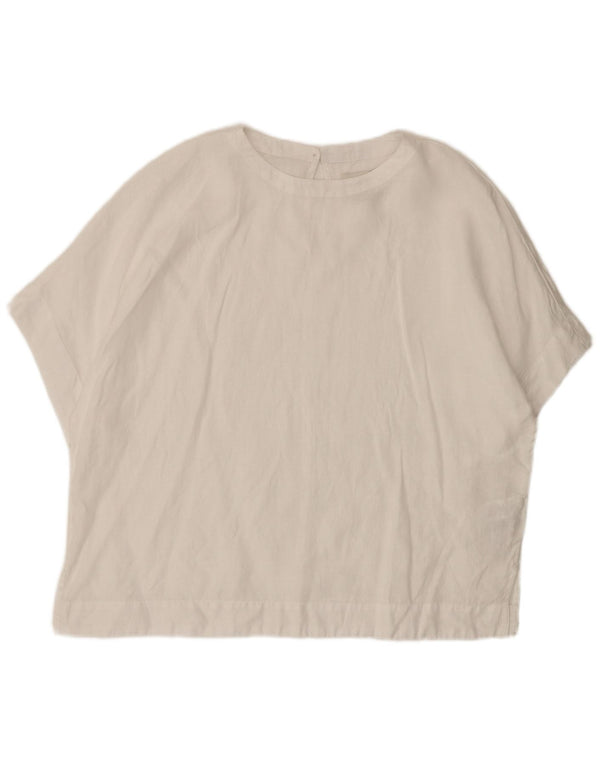 Top camicetta oversize da donna Marks & Spencer UK 14 grande lino bianco