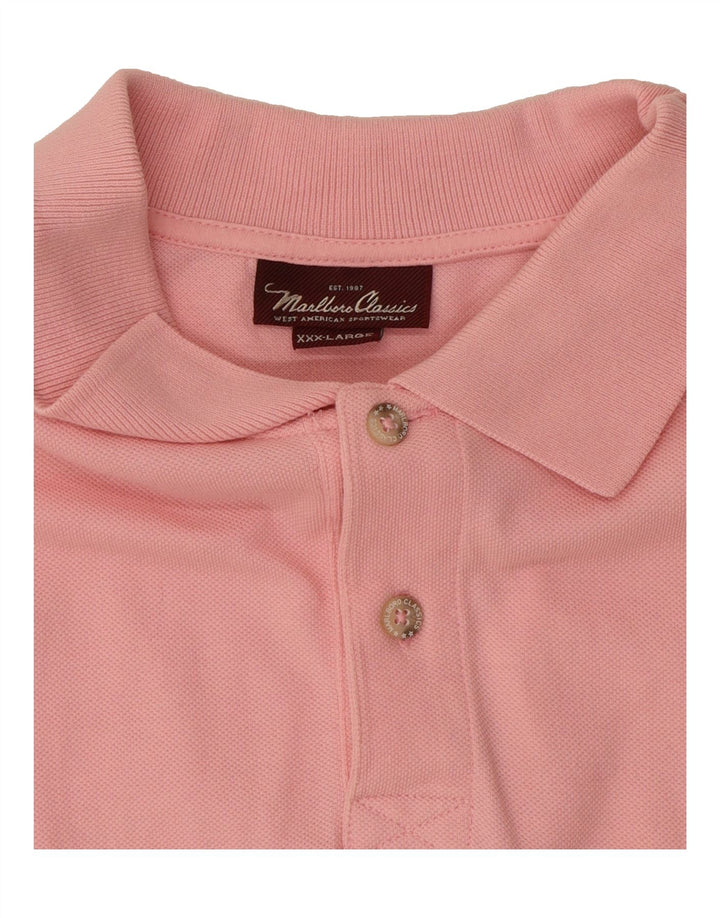 MARLBORO CLASSICS Mens Polo Shirt 3XL Pink Cotton Vintage Marlboro Classics and Second-Hand Marlboro Classics from Messina Hembry 