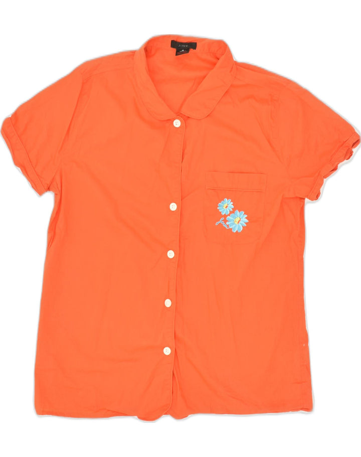 J. CREW Womens Short Sleeve Shirt Blouse UK 12 Medium Red Cotton | Vintage J. Crew | Thrift | Second-Hand J. Crew | Used Clothing | Messina Hembry 