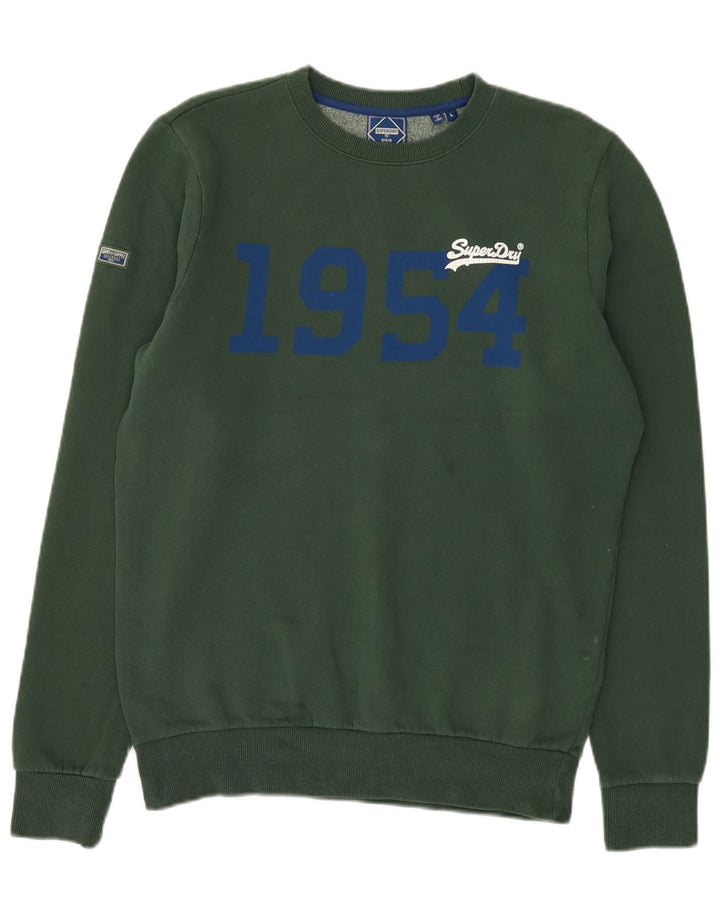 Felpa grafica da uomo Superdry Maglione grande cotone verde