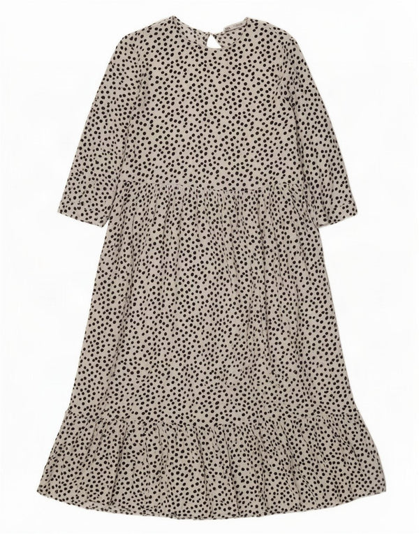 Vestito lungo Zara da donna con maniche a 3/4 UK 12 medio bianco maculato