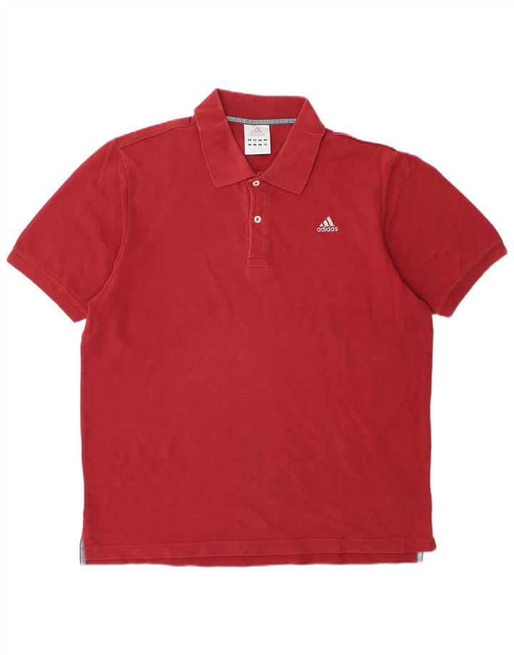 Polo ADIDAS da uomo grande rossa in cotone