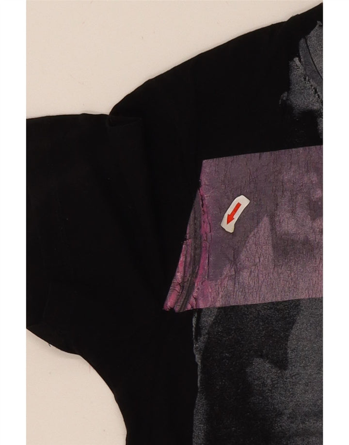 Guess T-shirt grafica da uomo Top in cotone nero medio