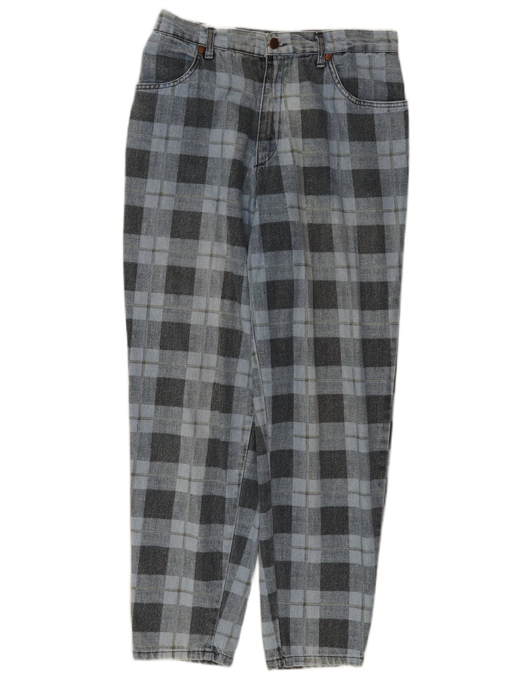 Jeans affusolati da donna SPITFIRE W34 L27 cotone a quadri blu