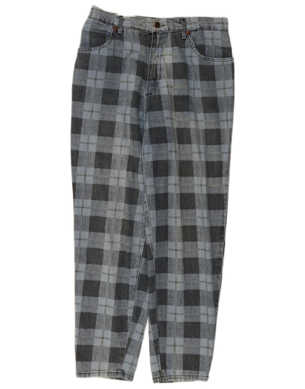 SPITFIRE Womens Tapered Jeans W34 L27  Blue Check Cotton