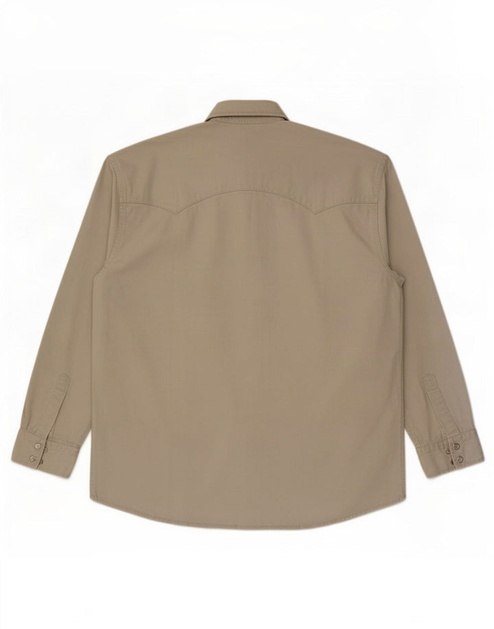 MAVERICK Camicia western da uomo grande in cotone beige