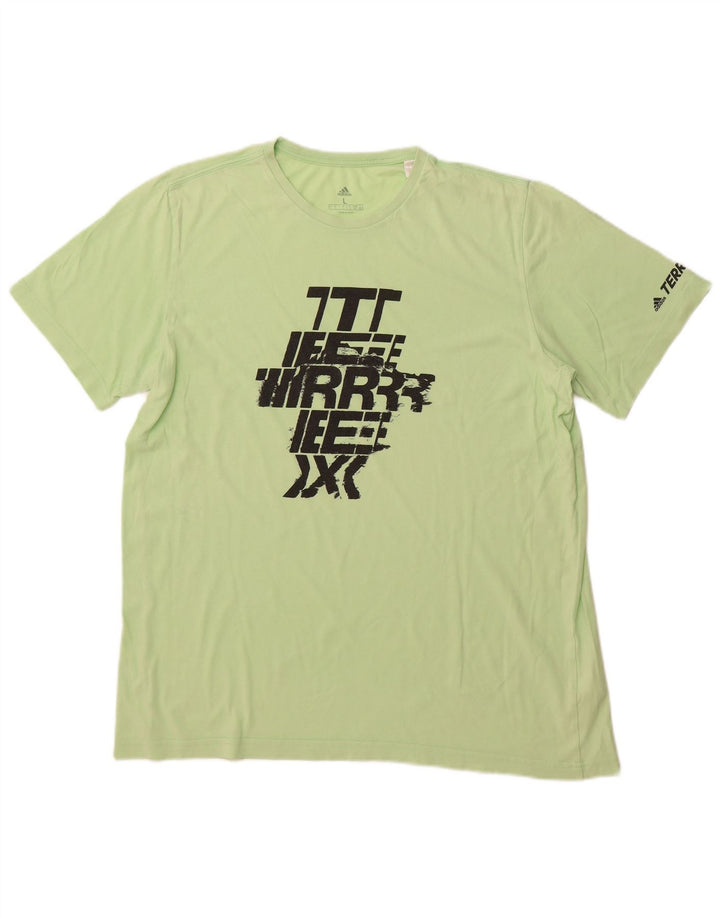 T-shirt grafica da uomo ADIDAS Top grande in cotone verde