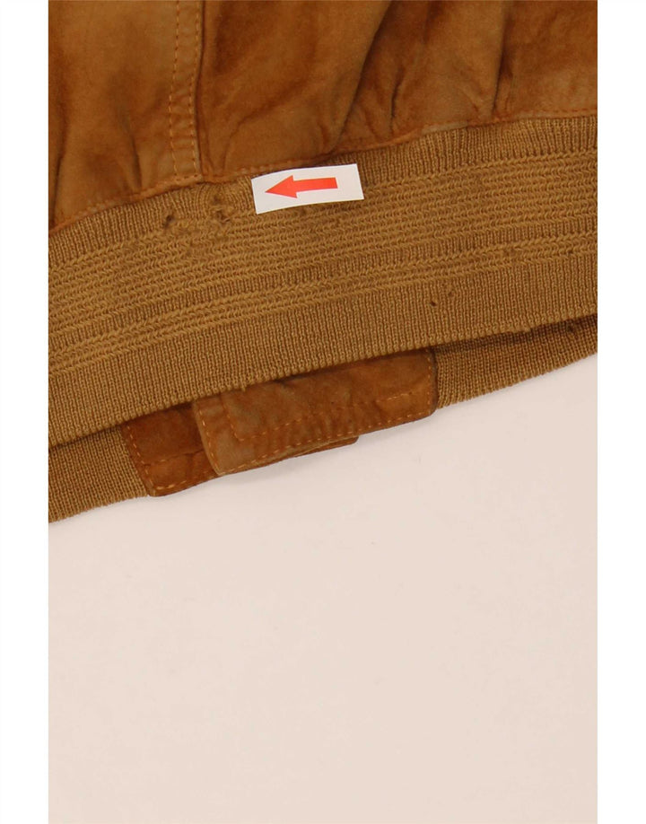 Giubbotto bomber in pelle scamosciata vintage da uomo UK 40 grande beige