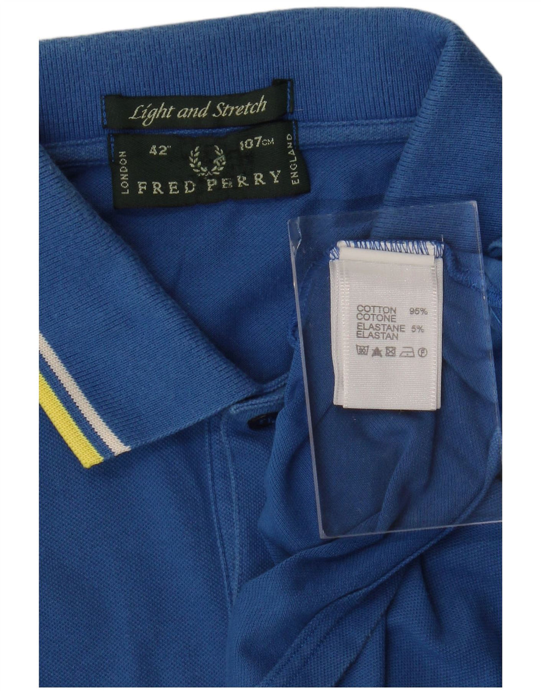 FRED PERRY Polo da uomo leggera ed elasticizzata in cotone blu medio