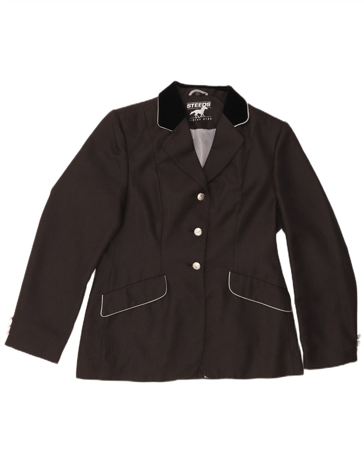 Giacca blazer vintage da donna a 3 bottoni EU 38 color block medio nero