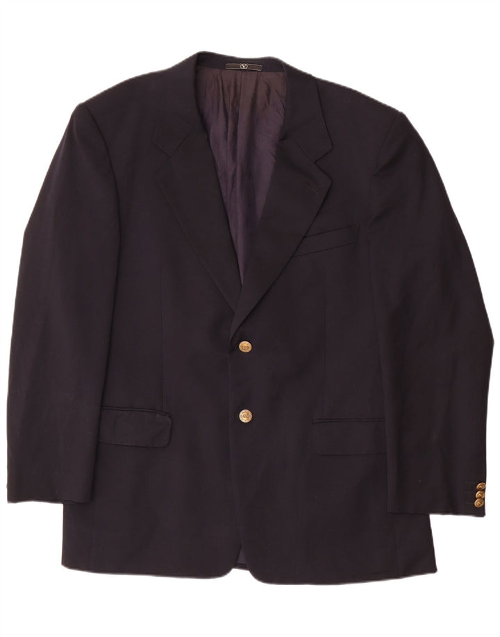 Giacca blazer da uomo a 2 bottoni Valentino IT 52 XL in lana blu navy