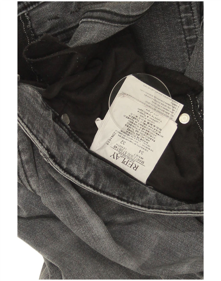 Replay Jeans dritti Grover da uomo W34 L27 cotone grigio