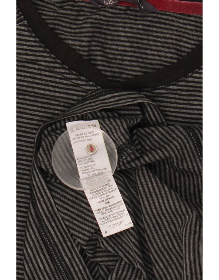 Marks & Spencer Top da donna a maniche lunghe UK 16 Acrilico a strisce grigie grandi