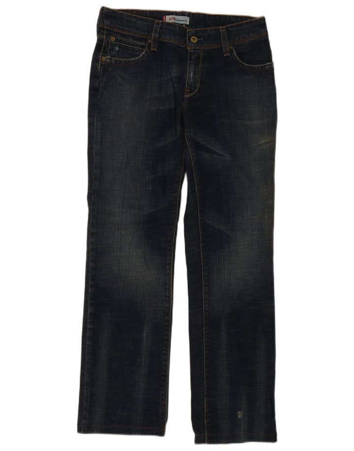 Jeans dritti 570 da donna Levi's W32 L29 cotone blu navy
