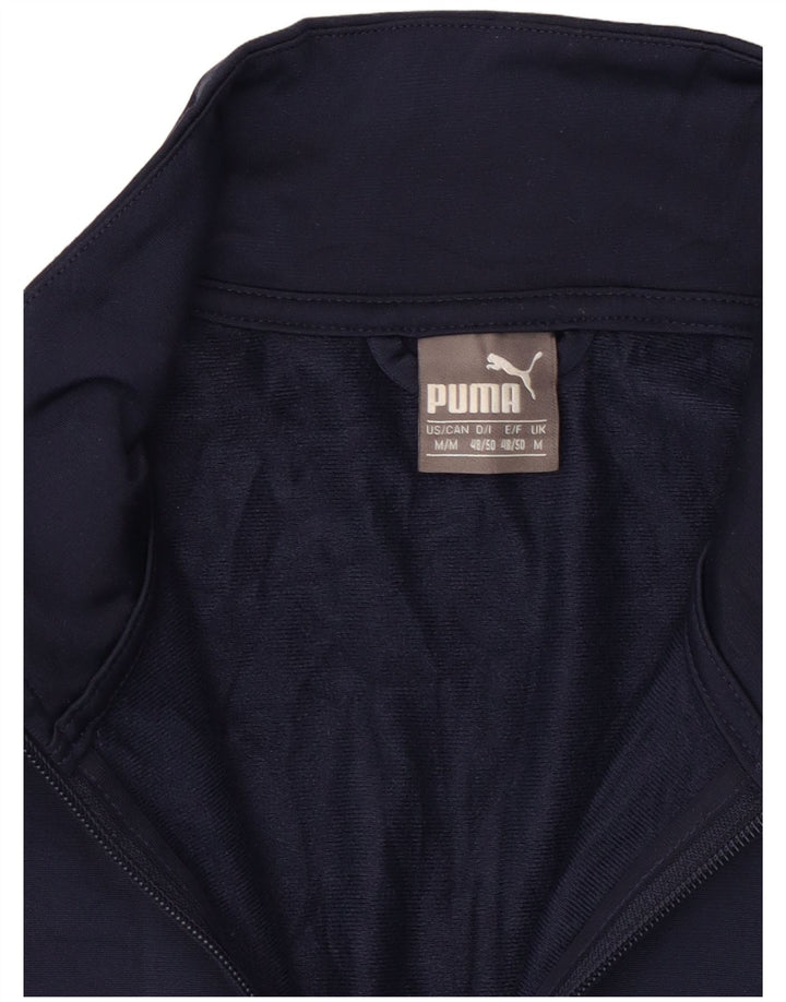 Giacca da tuta da uomo Puma Medium in poliestere color block blu navy