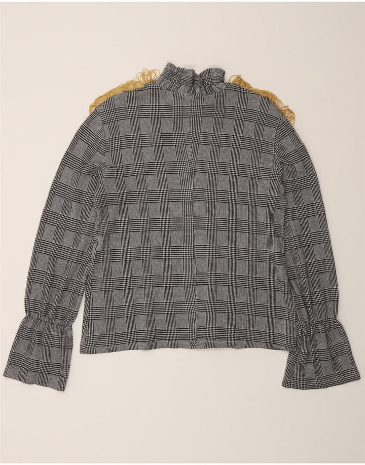 Camicetta a maniche lunghe da donna Zara UK 12 Grigio medio a quadri classico