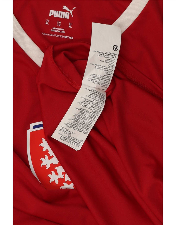 Puma T-shirt grafica da uomo Repubblica Ceca Top XL rosso poliestere
