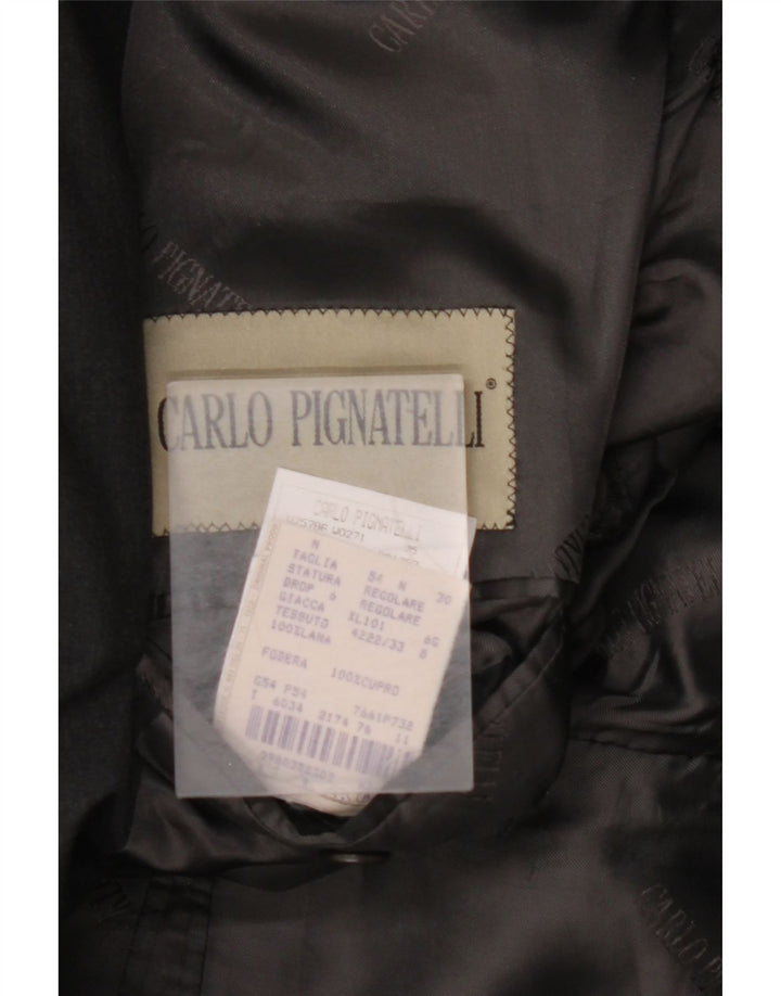 CARLO PIGNATELLI Giacca blazer a 3 bottoni da uomo UK 40 grande lana nera