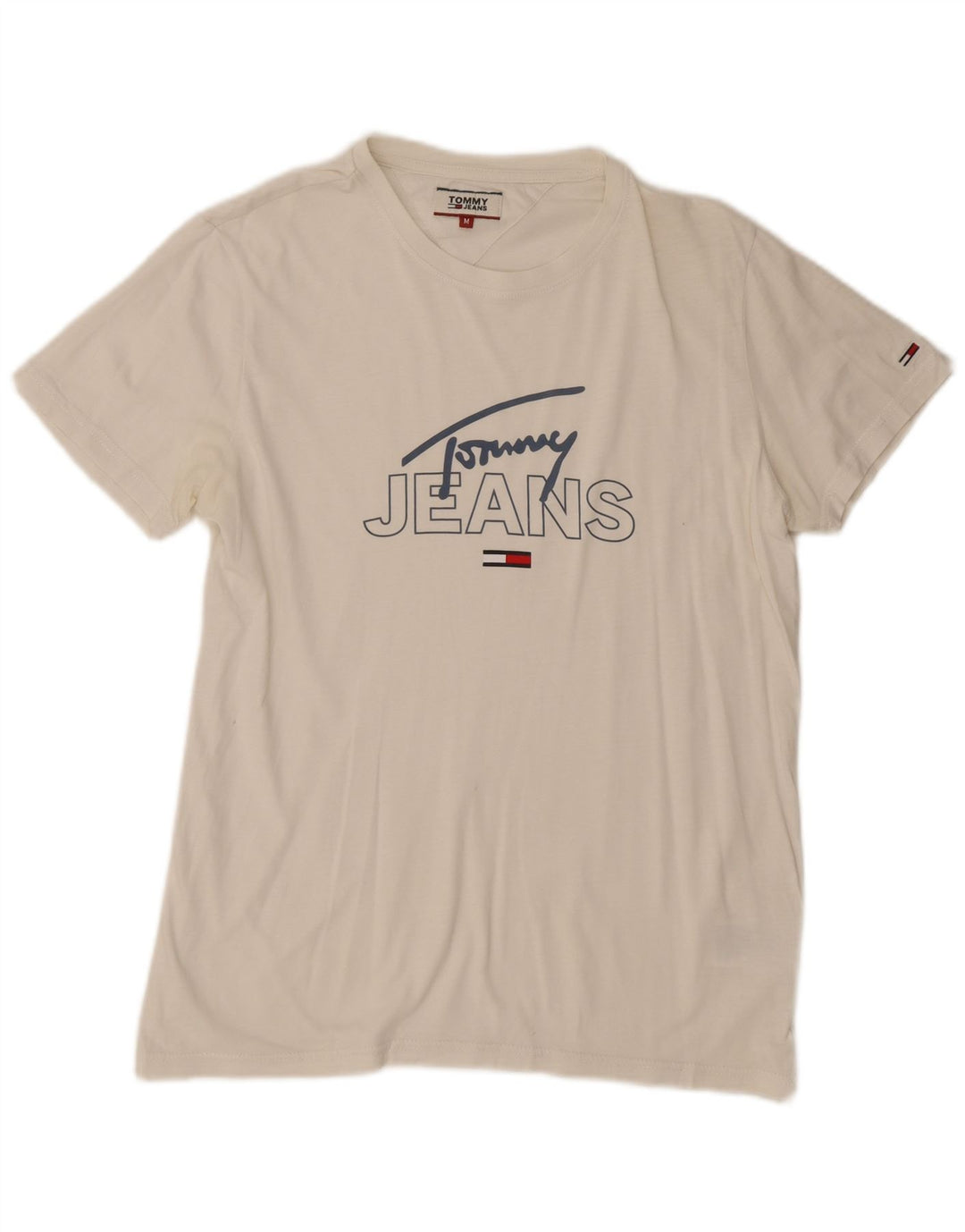T-shirt grafica da uomo Tommy Hilfiger Top in cotone bianco medio