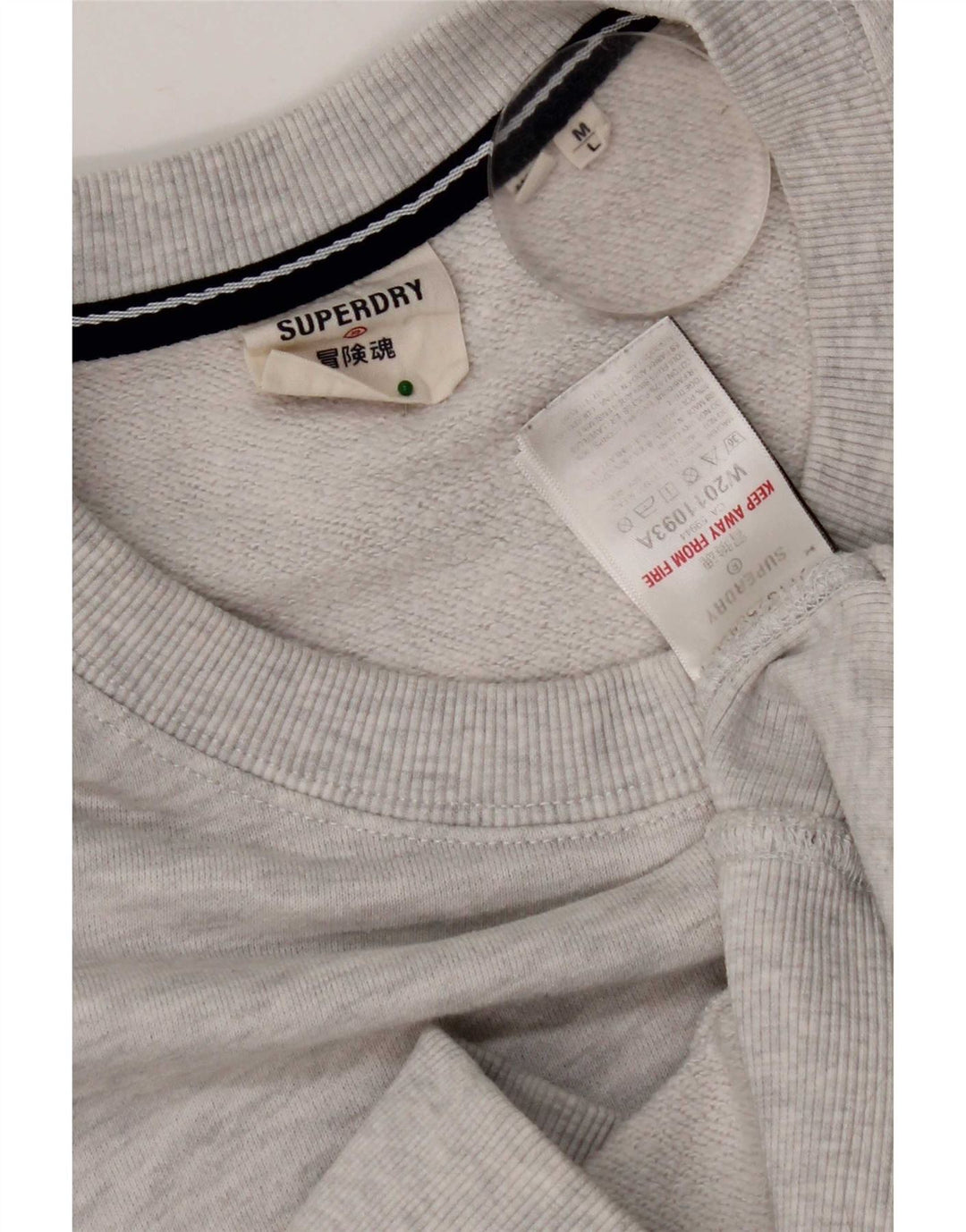 Felpa da uomo vestibilità ampia Superdry Maglione in cotone chiazzato grigio medio