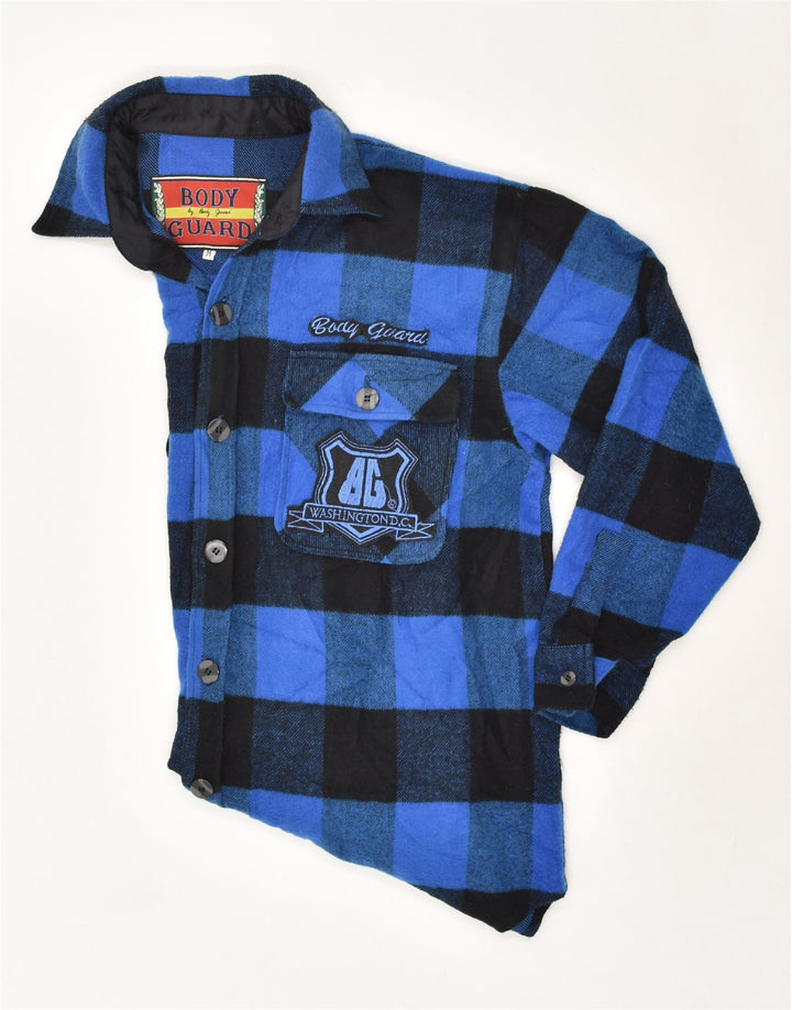 VINTAGE Mens Flannel Shirt Medium Blue Check Acrylic Vintage Vintage and Second-Hand Vintage from Messina Hembry 