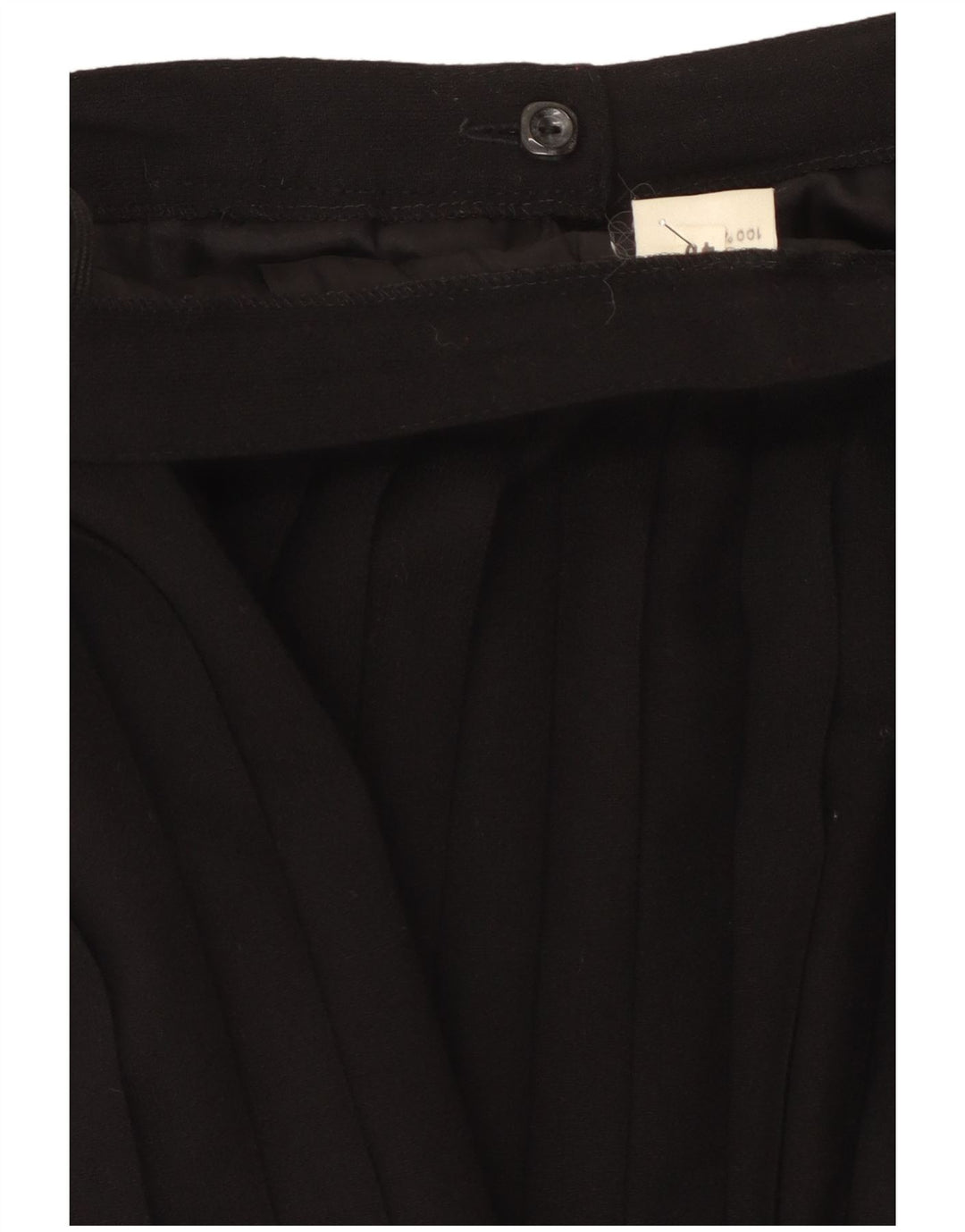 Gonna a pieghe vintage da donna a coltello EU 40 media W32 lana nera