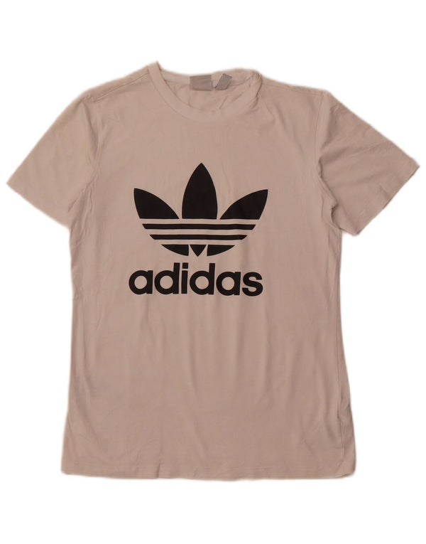 T-shirt grafica da donna ADIDAS Top UK 10 piccola in cotone bianco