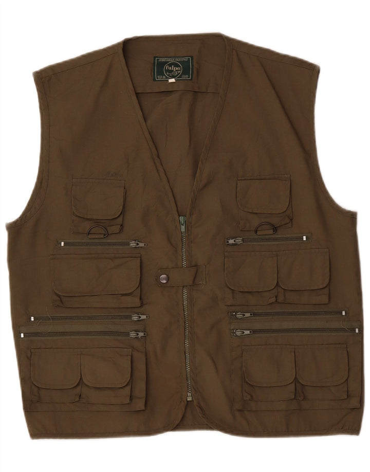Gilet da uomo VINTAGE UK 40 grande cotone marrone