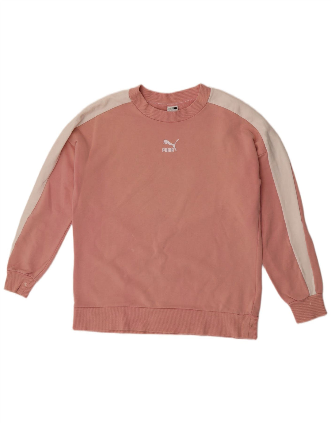 Felpa oversize da donna Puma UK 10 Small Pink Colourblock Cotton