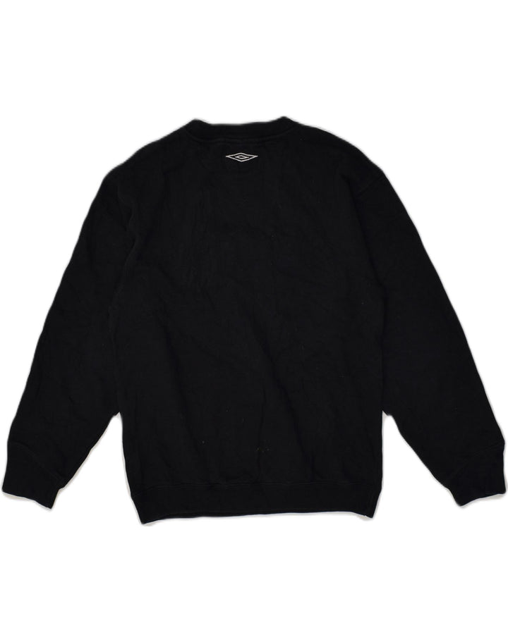 UMBRO Boys Graphic Sweatshirt Jumper 9-10 Years Black Cotton | Vintage Umbro | Thrift | Second-Hand Umbro | Used Clothing | Messina Hembry 