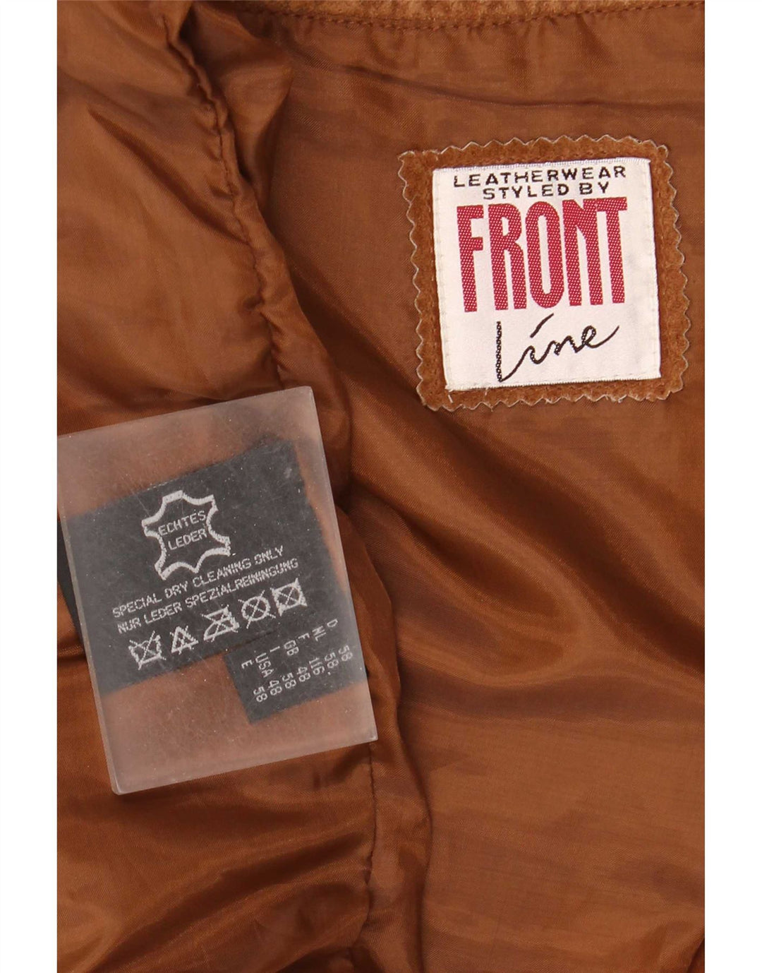Gilet da uomo in pelle scamosciata Front Line UK 48 2XL Pelle marrone