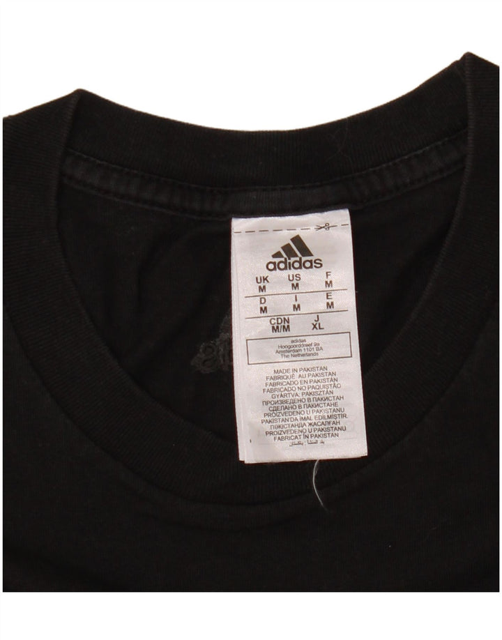 T-shirt grafica da uomo Adidas Top in cotone nero medio