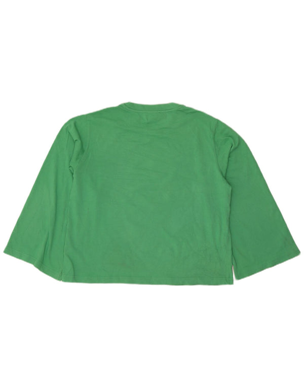 Cos Top da donna a maniche lunghe UK 14 Cotone verde medio