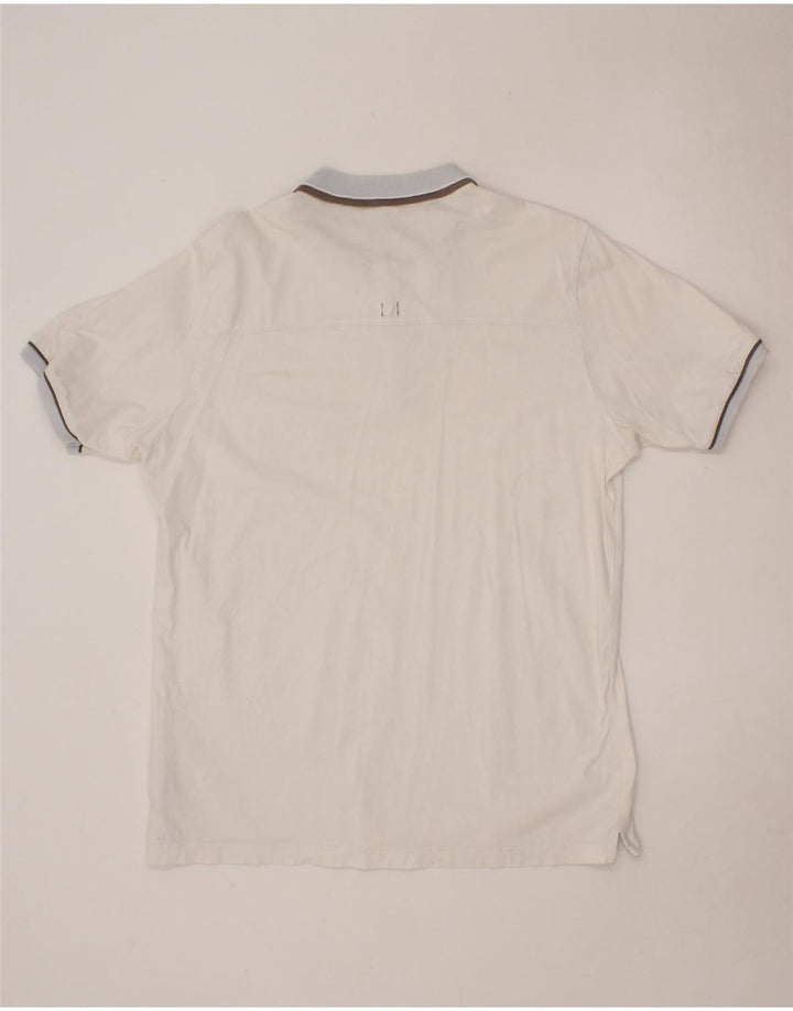 ADIDAS Mens Polo Shirt Large Off White Cotton Vintage Adidas and Second-Hand Adidas from Messina Hembry 
