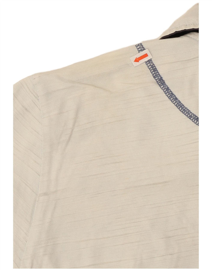 Polo grafica da uomo Lotto 2XL in cotone color block bianco