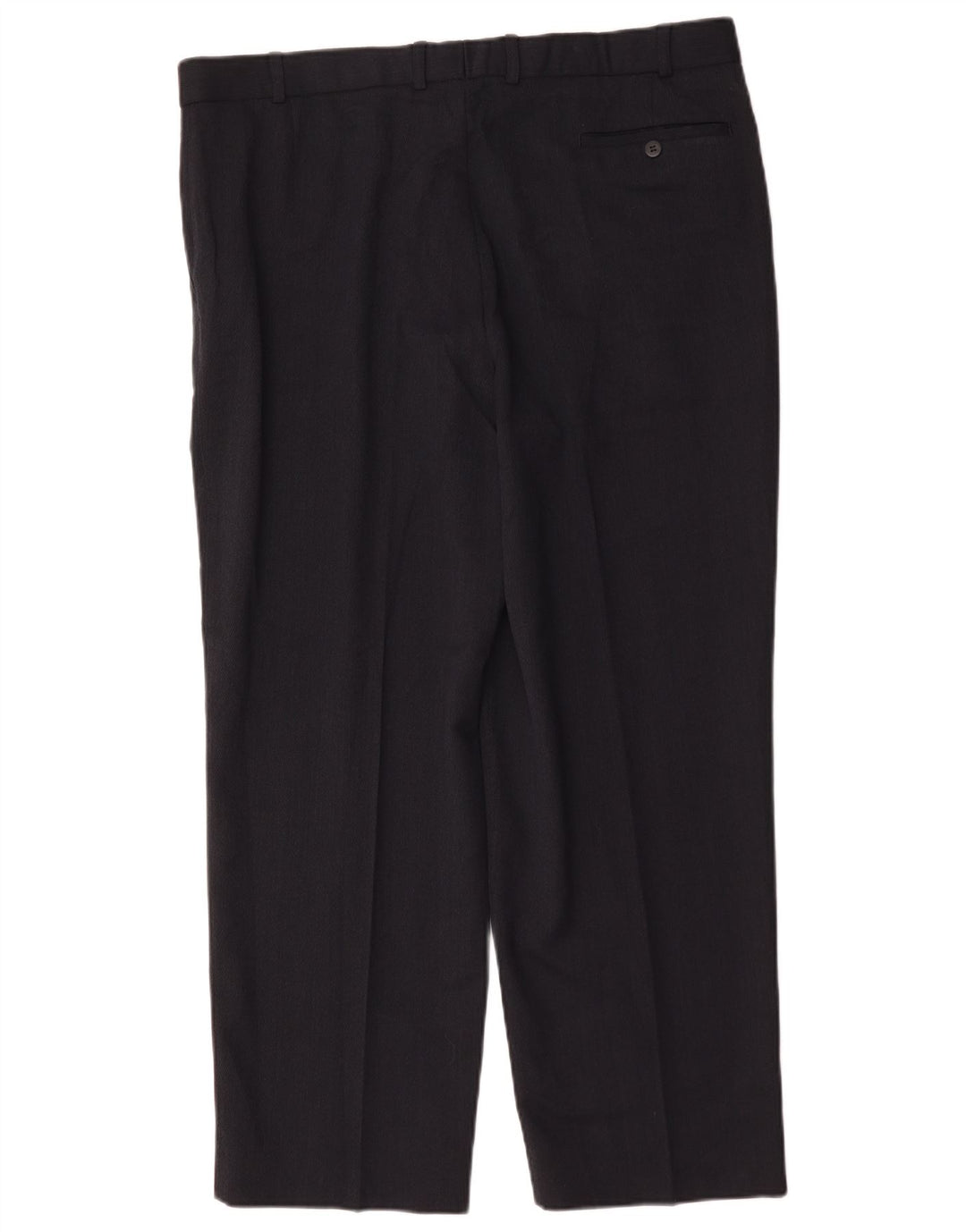 Pantaloni da abito dritti da uomo Marks & Spencer W40 L29 poliestere blu navy