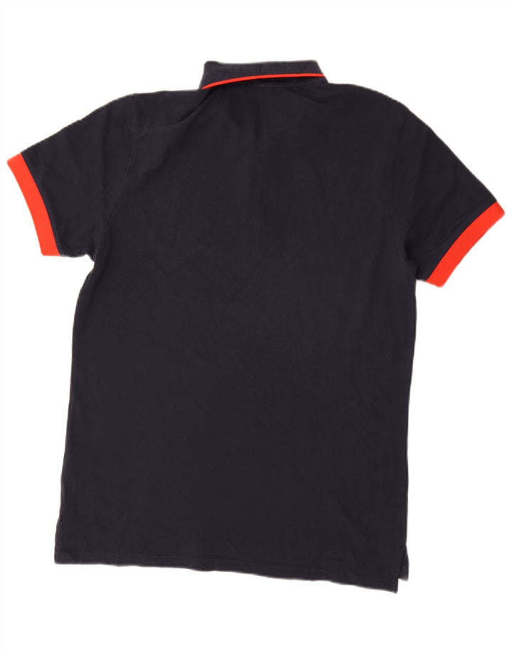 Polo da uomo Gaudi in cotone blu navy medio