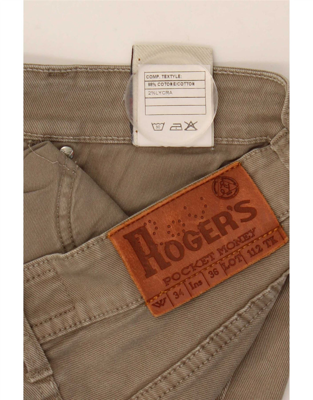 Jeans slim da donna Roy Rogers W34 L33 cotone beige