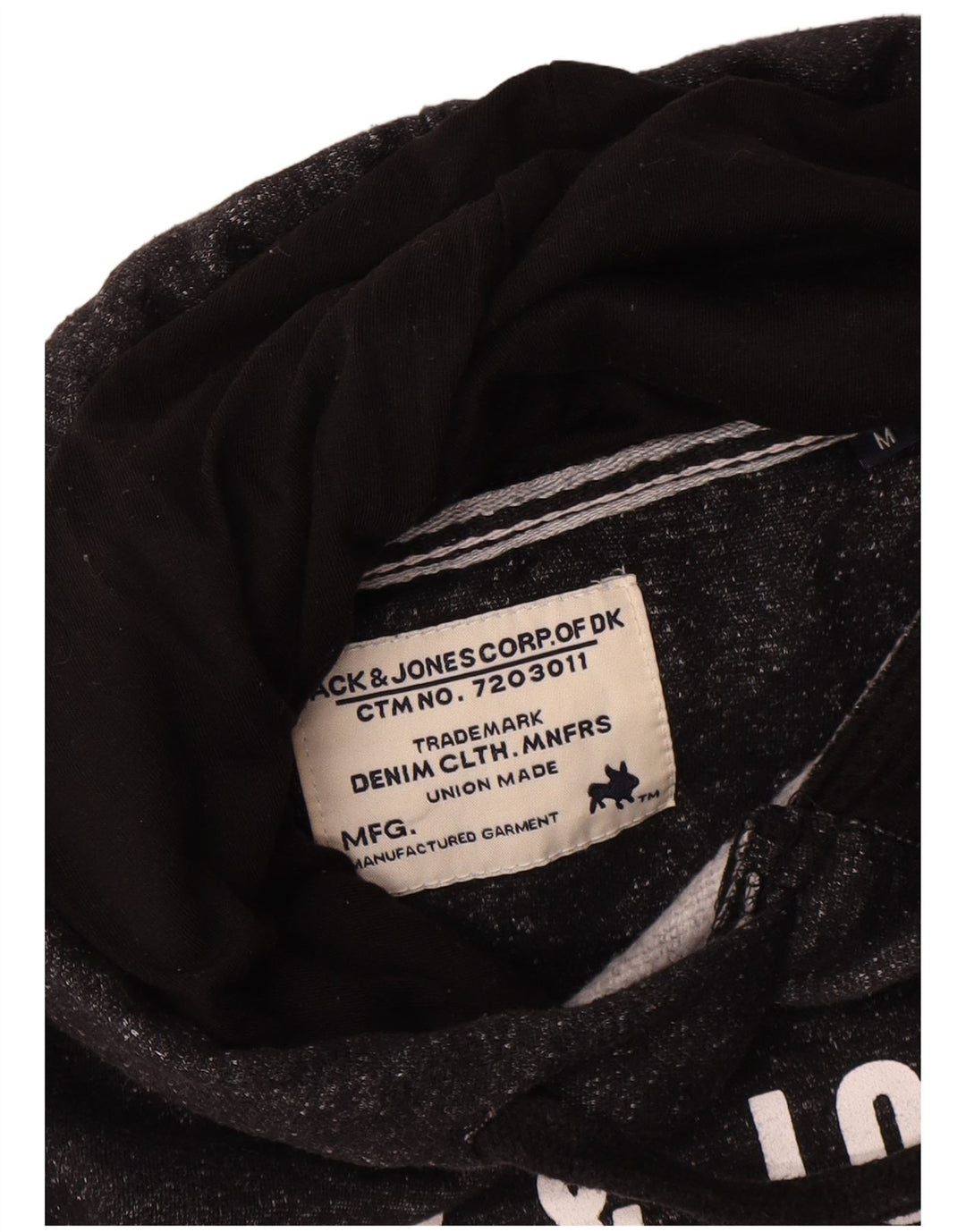 Jack & Jones Felpa con cappuccio grafica da uomo media nera screziata