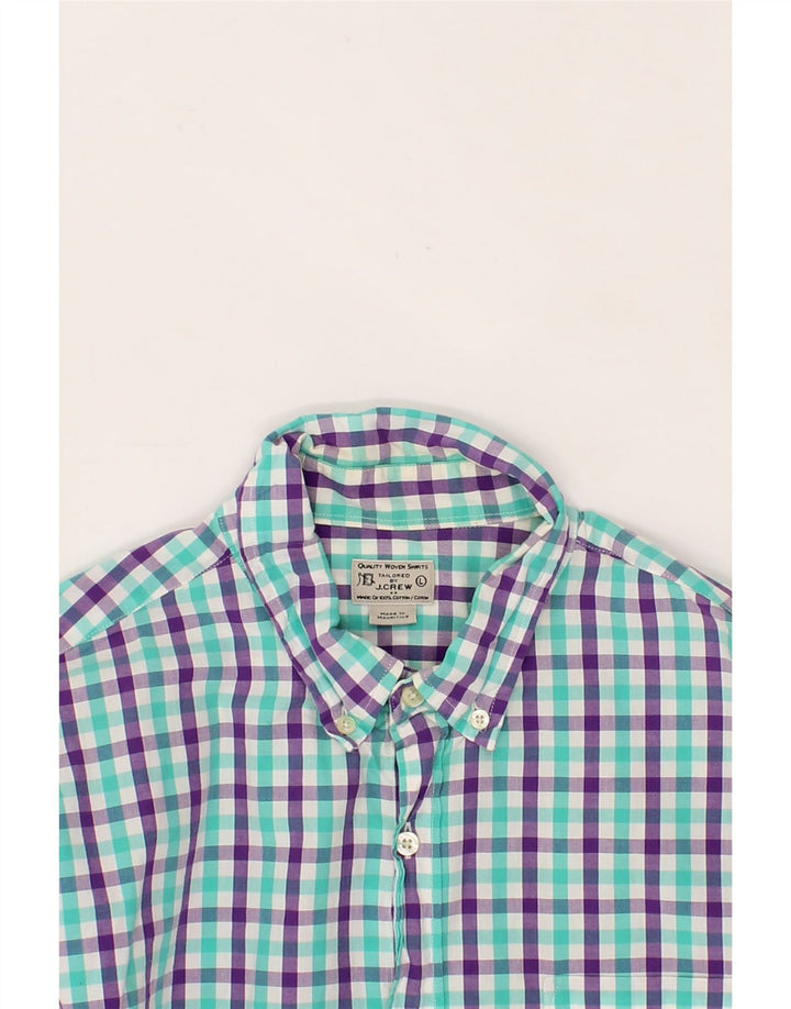 J. CREW Mens Shirt Large Turquoise Check Cotton Vintage J. Crew and Second-Hand J. Crew from Messina Hembry 