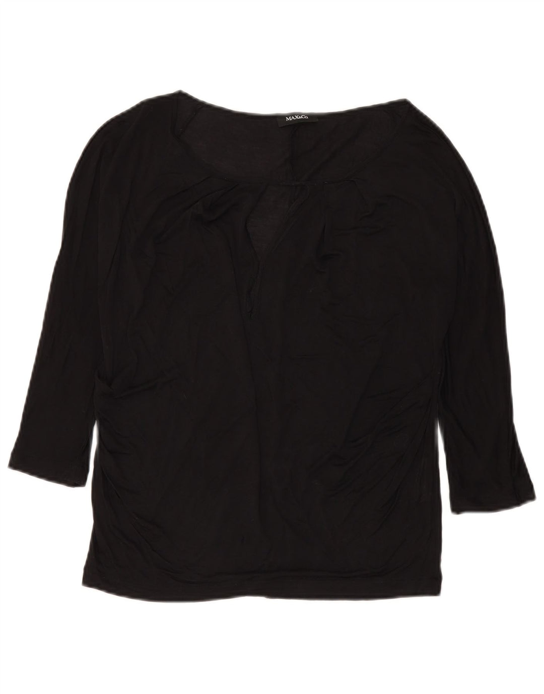 Max & Co. Top da donna manica 3/4 UK 14 seta nera media