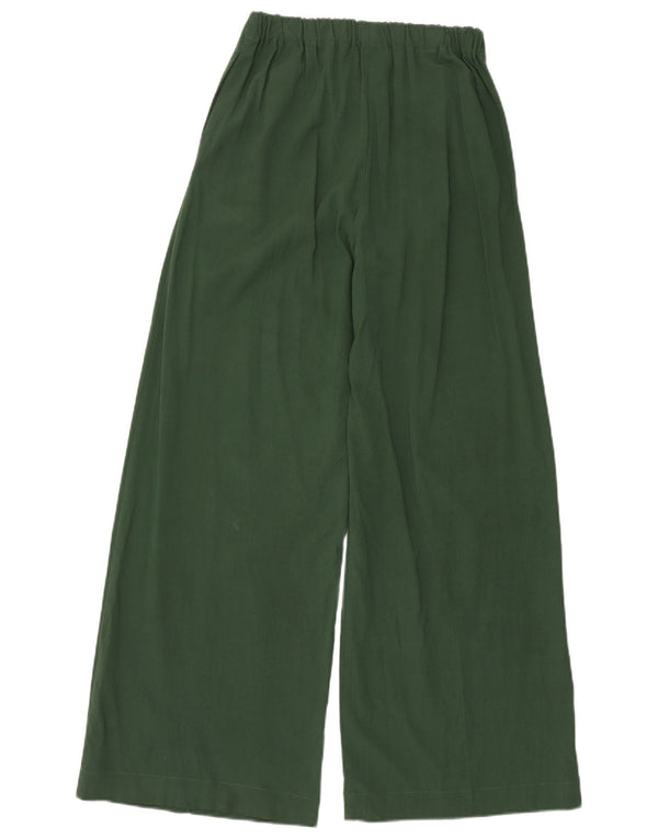 Topshop Pantaloni casual svasati a vita alta da donna UK 8 Small W24 L31 Verde