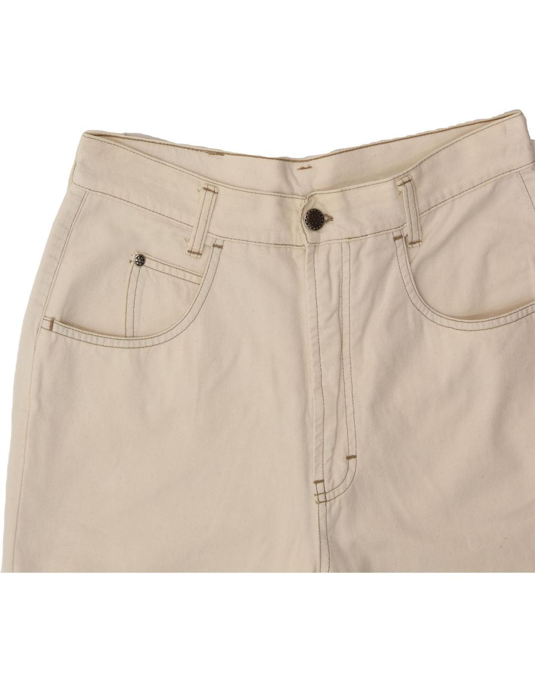 VINTAGE Mens Straight Capri Trousers W30 L18 Off White Vintage Vintage and Second-Hand Vintage from Messina Hembry 