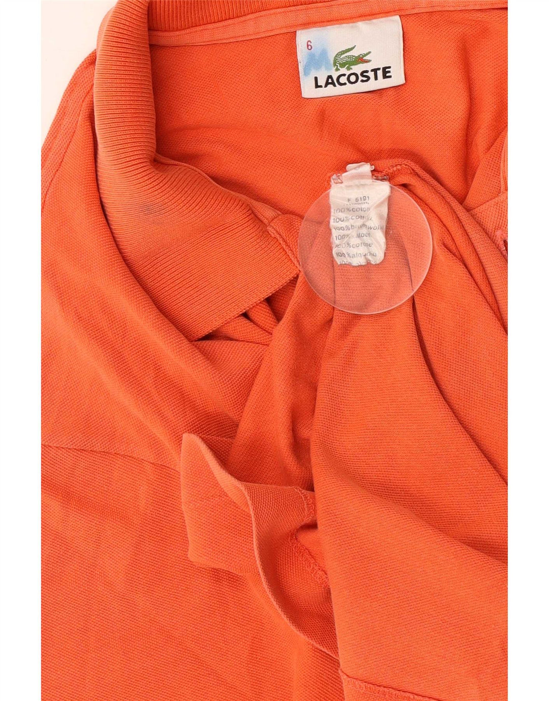 Polo da uomo Lacoste taglia 6 XL in cotone arancione