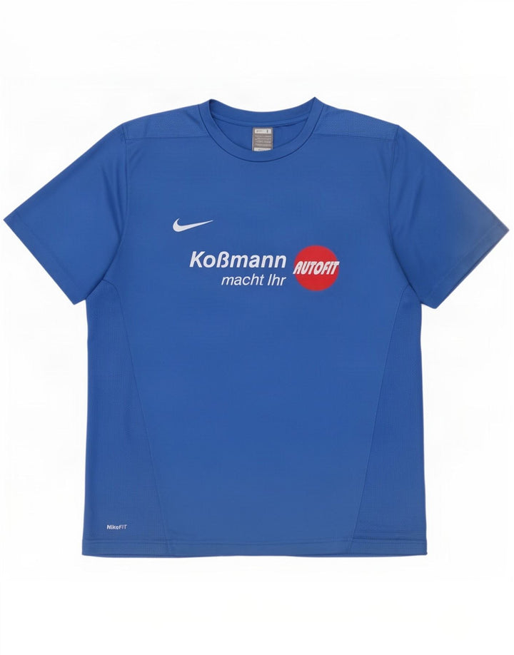 T-shirt grafica da uomo Nike Top UK 42/44 grande poliestere blu