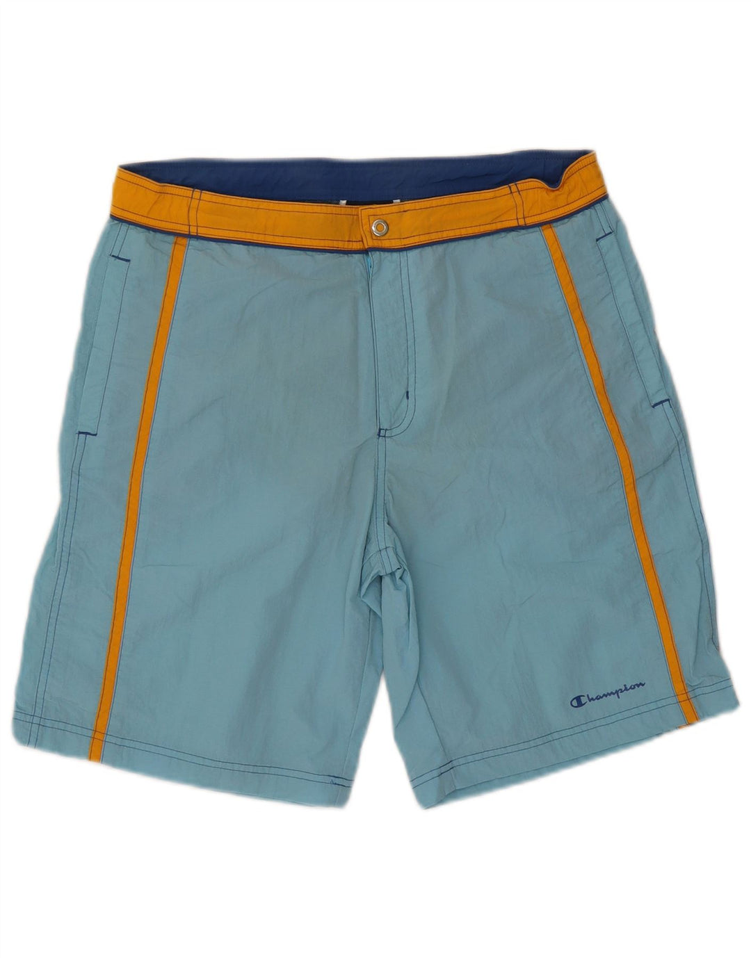 Pantaloncini da bagno da uomo Champion in poliestere color block blu medio