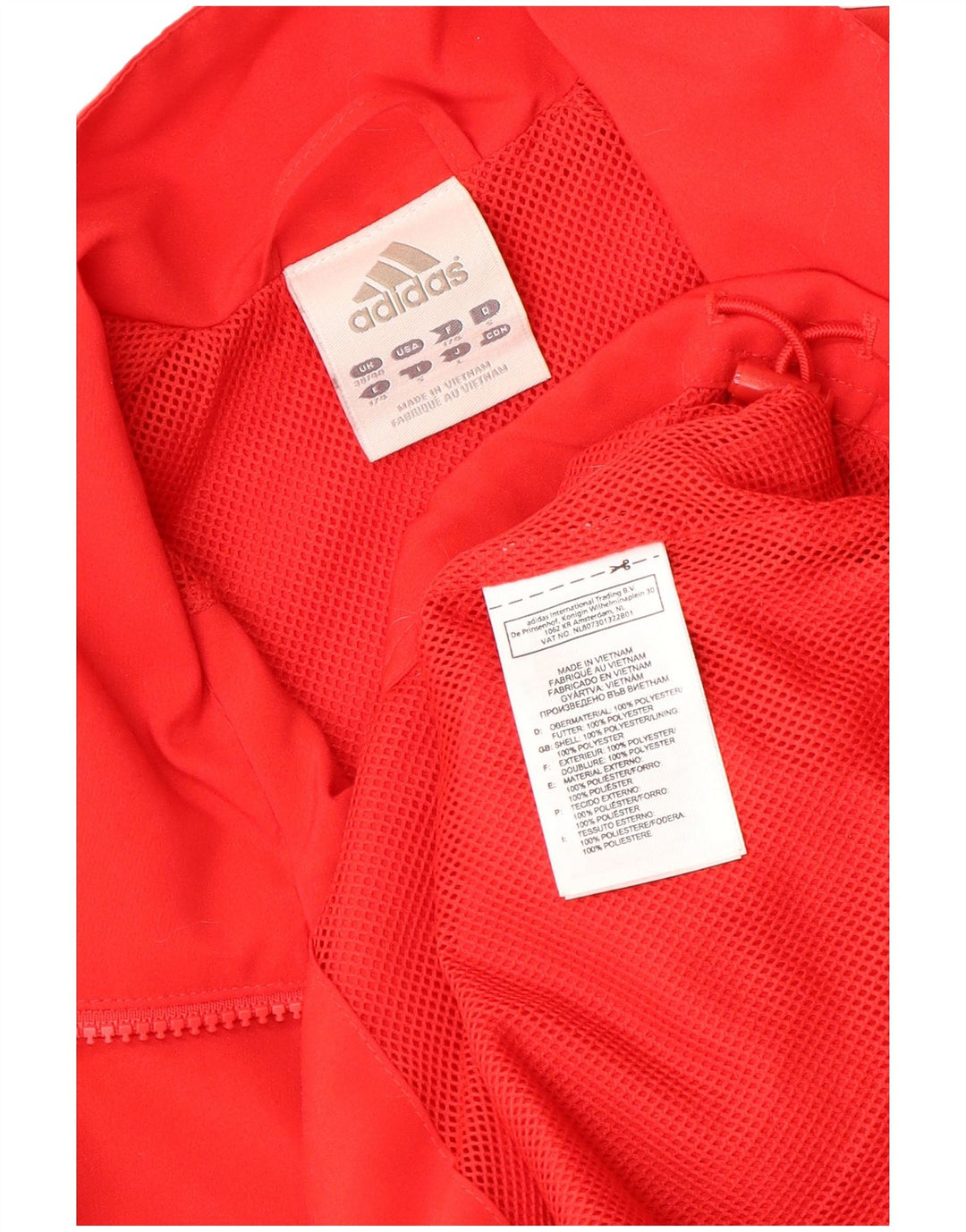 Giacca da tuta da uomo ADIDAS UK 38/40 Poliestere color block rosso medio