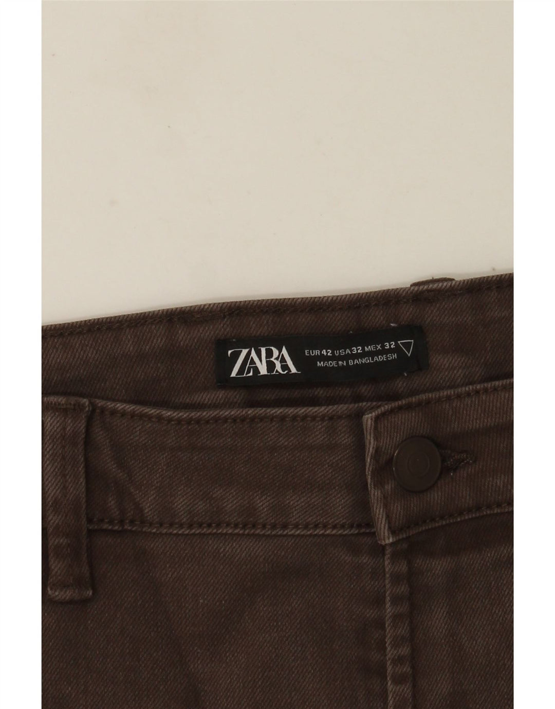 Jeans dritti da uomo Zara EU 42 Large W32 L27 Marrone