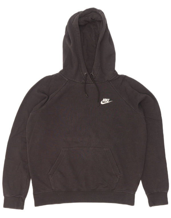 Felpa con cappuccio oversize da donna Nike UK 10 piccola in cotone nero
